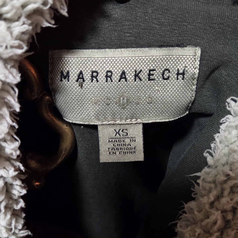 Marrakech for Anthropologie Moto Jacket with Removable Sherpa Collar XS Green - Picture 6 of 7